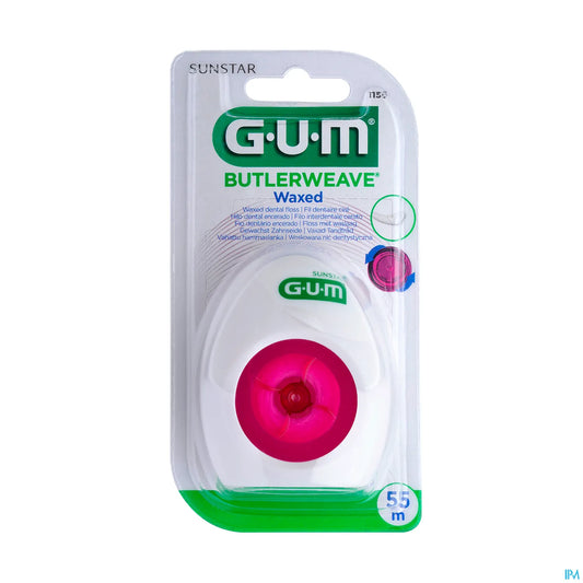 Sunstar GUM Butlerweave Fil Dentaire Ciré 55m