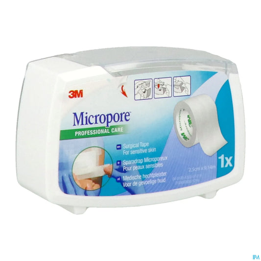 3M Micropore Sparadrap Microporeux Blanc 25mm X 9m14