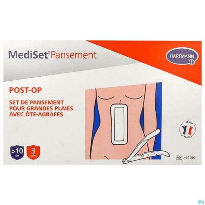 Paul Hartmann Mediset Pansement Post-Op Grandes Plaies Avec Ôte-Agrafes B/3