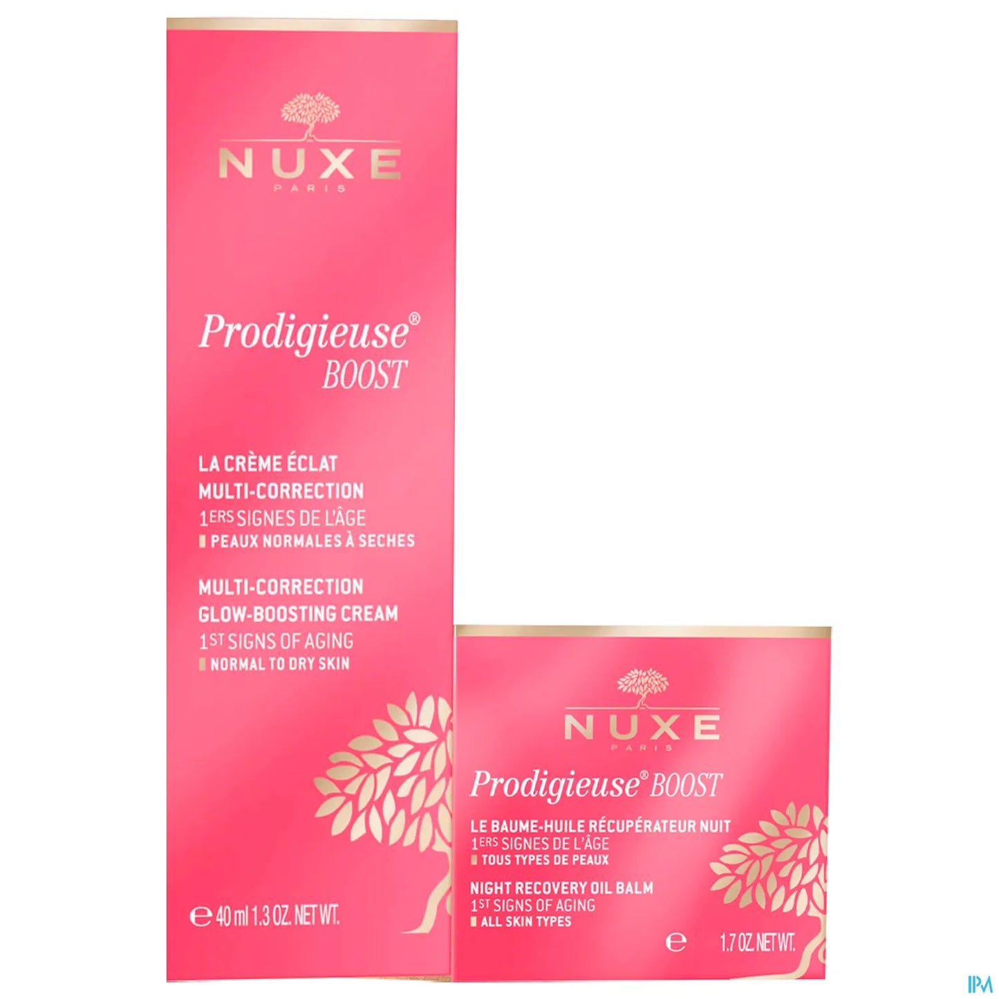 Prodigieuse Boost Crème Éclat Multi-Correction 40ml Baume-Huile Réparateur Nuit Mini 15ml