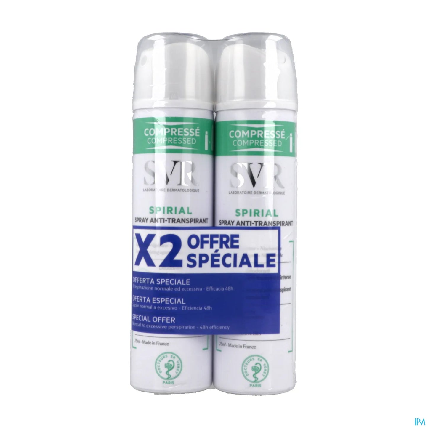 SVR Spirial Déodorant Anti Transpirant Spray 2 x 75 mL