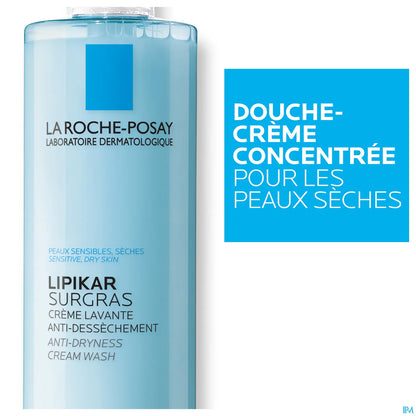 Lipikar Surgras Douche Crème Concentrée Anti Dessèchement 400ml