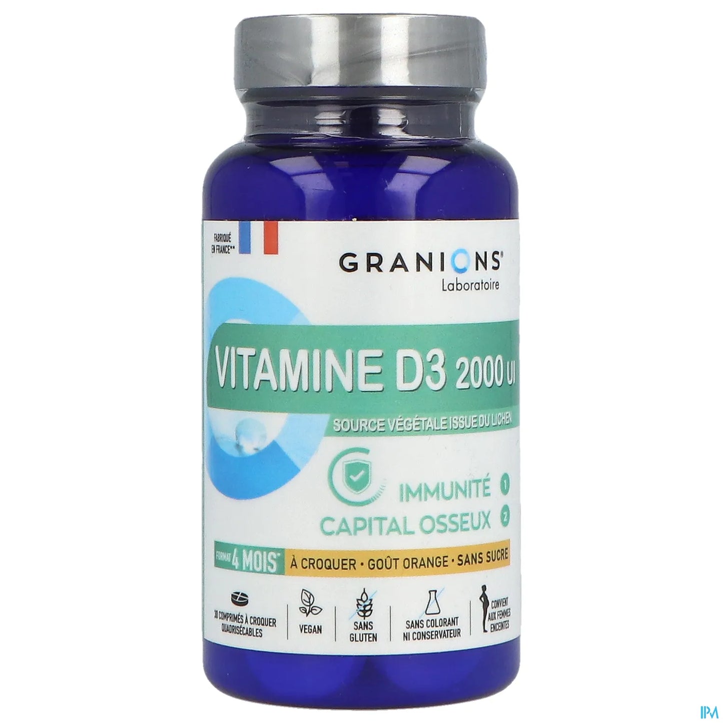 Vitamine D3 2000 UI 30 Comprimés à Croquer