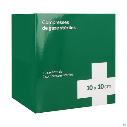 Compressa di garza sterile 10 cm x 10 cm Confezione da 2 x 10