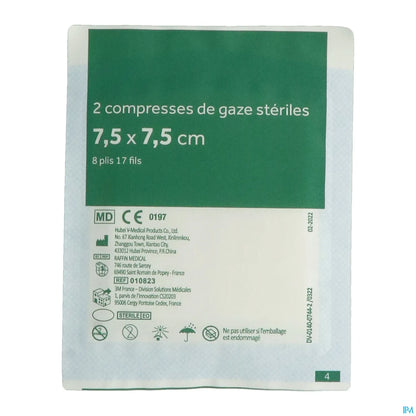 Compresse di garza sterile 7,5x7,5 cm 10 buste da 2