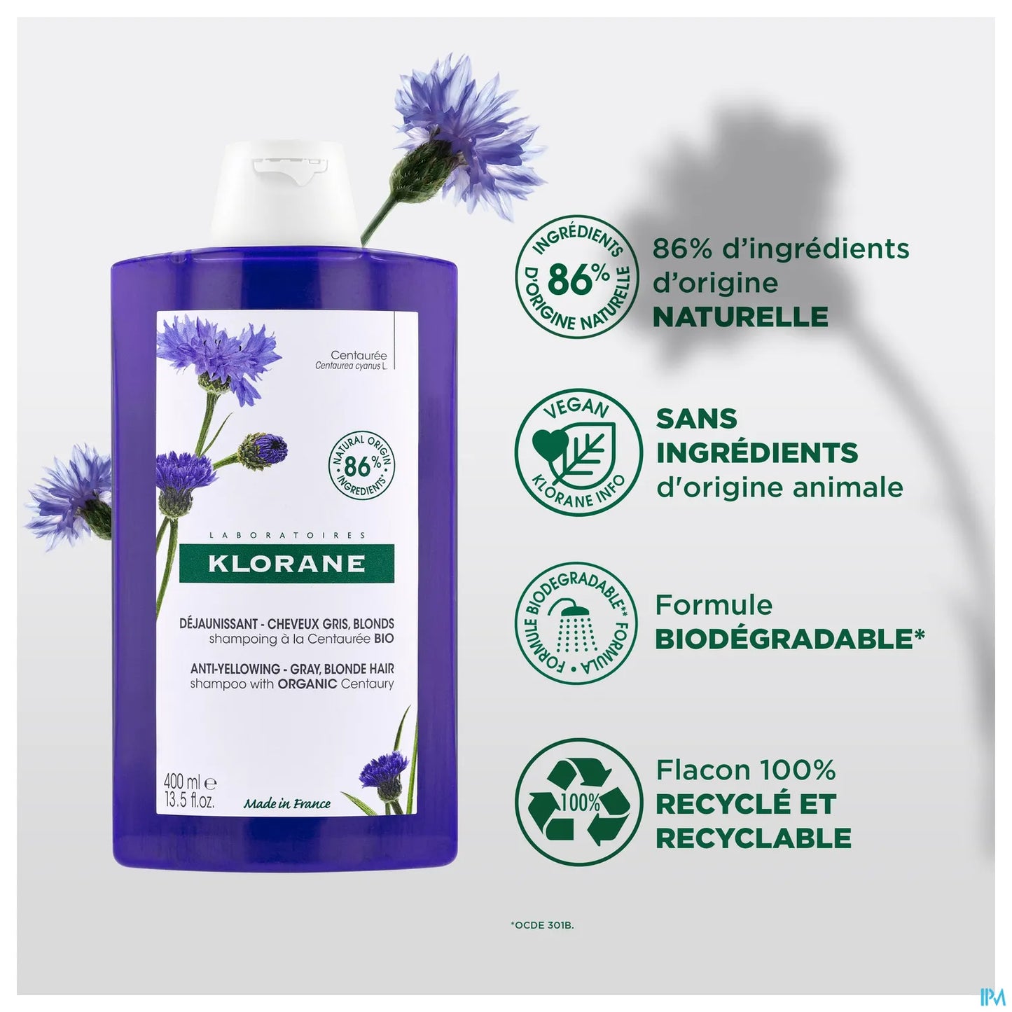 Shampooing Antijaunissant à la Centaurée Bio 400ml