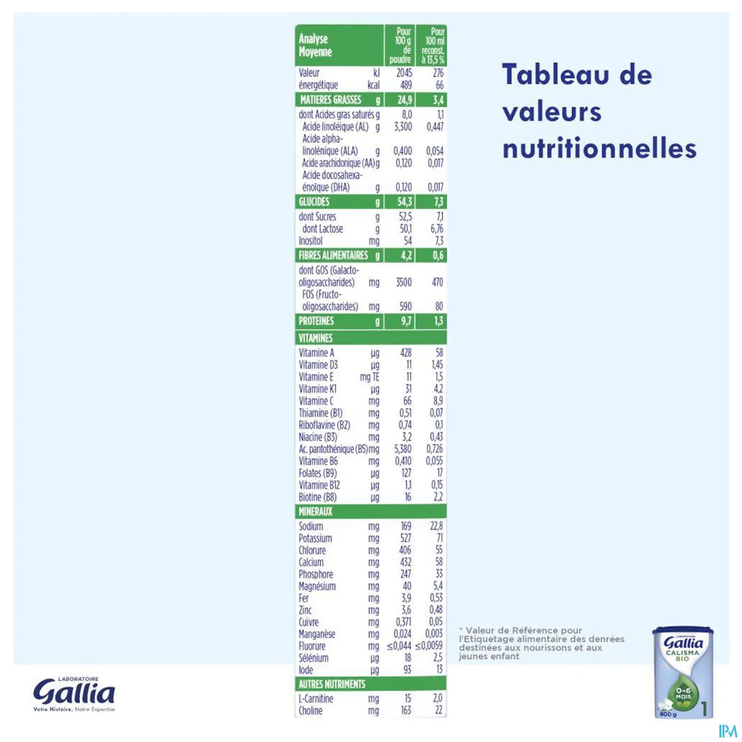 Calisma 1 Lait En Poudre 800 g