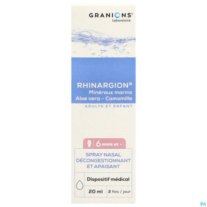 Granions Rhinargion Spray Nasale Decongestionante e Lenitivo 20ml