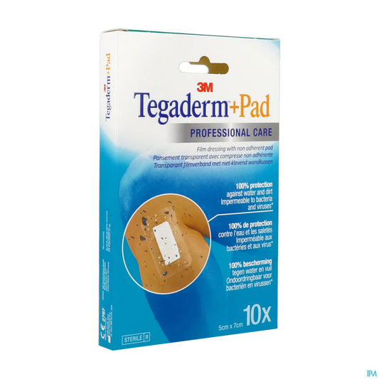 Medicazione adesiva sterile Tegaderm Plus Pad 5 x 7 cm - 10 unità