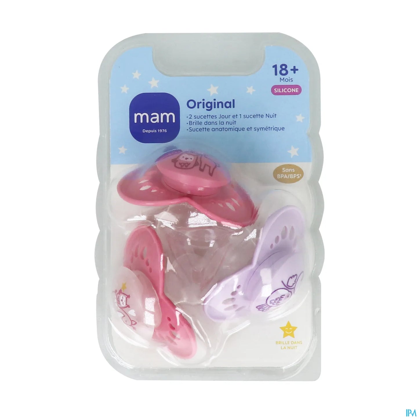 Sucette Original Rose Plus de 18 Mois Lot de 3