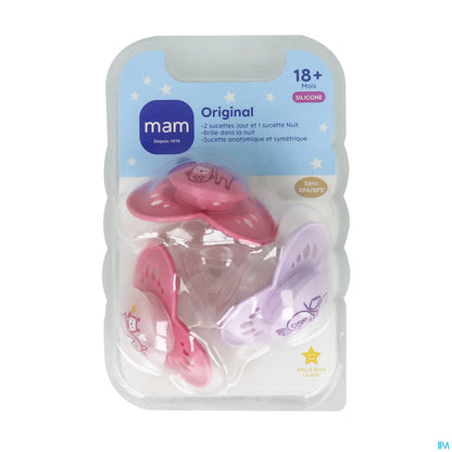 Sucette Original Rose Plus de 18 Mois Lot de 3