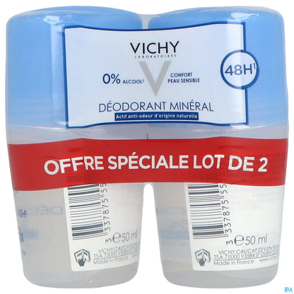 Déodorant Minéral 48H Roll-On Lot de 2 x 50 ml