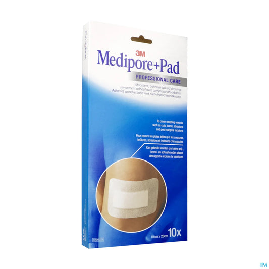 3M Medipore Pad Pansement 10x20cm, 10 Unités