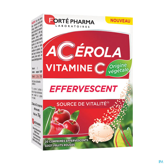 Acerola Vitamine C Comprimés Effervescents 20 unités