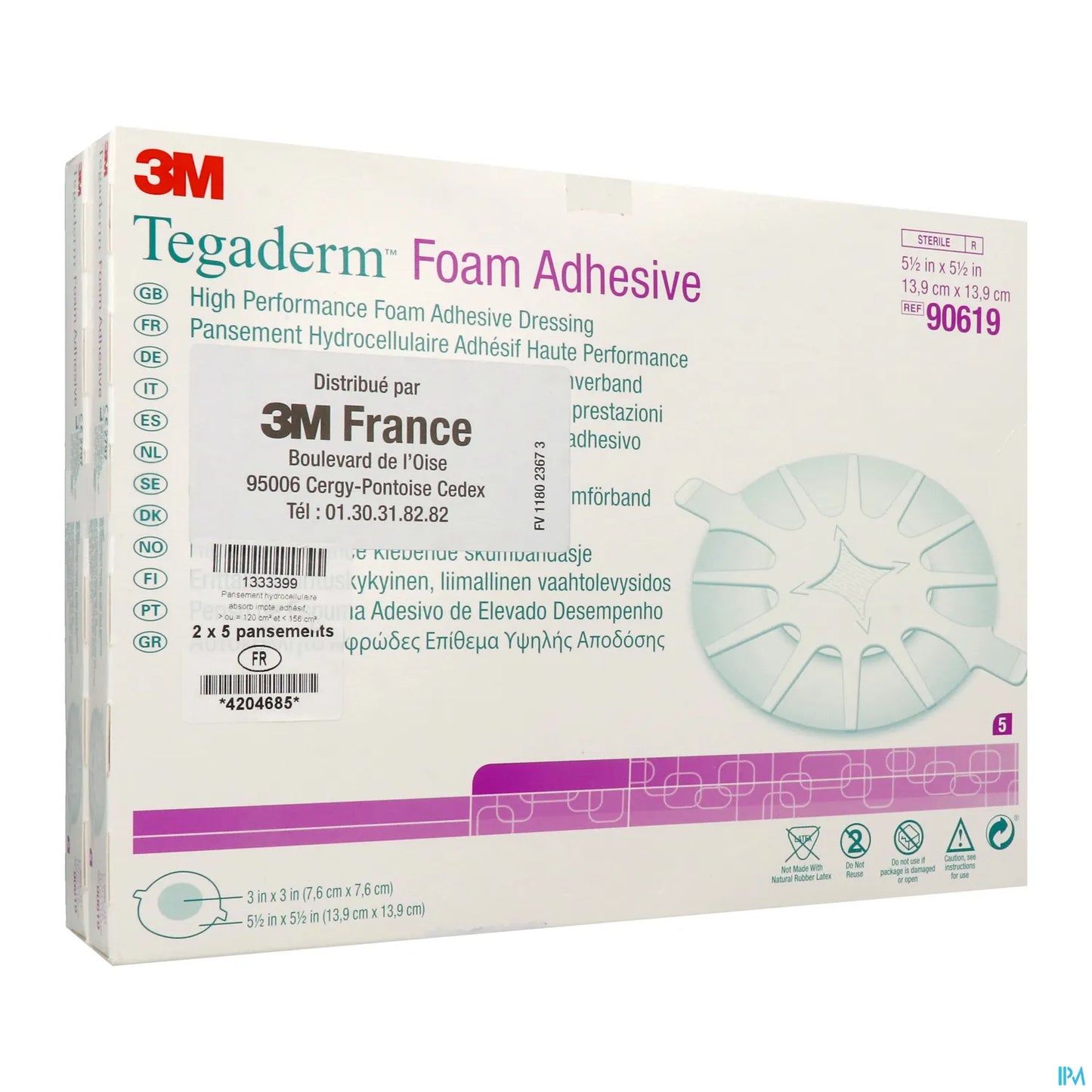 Tegaderm Foam Adhesive Hydrocellular Dressing 13.97 x 13.97 cm - 10 units