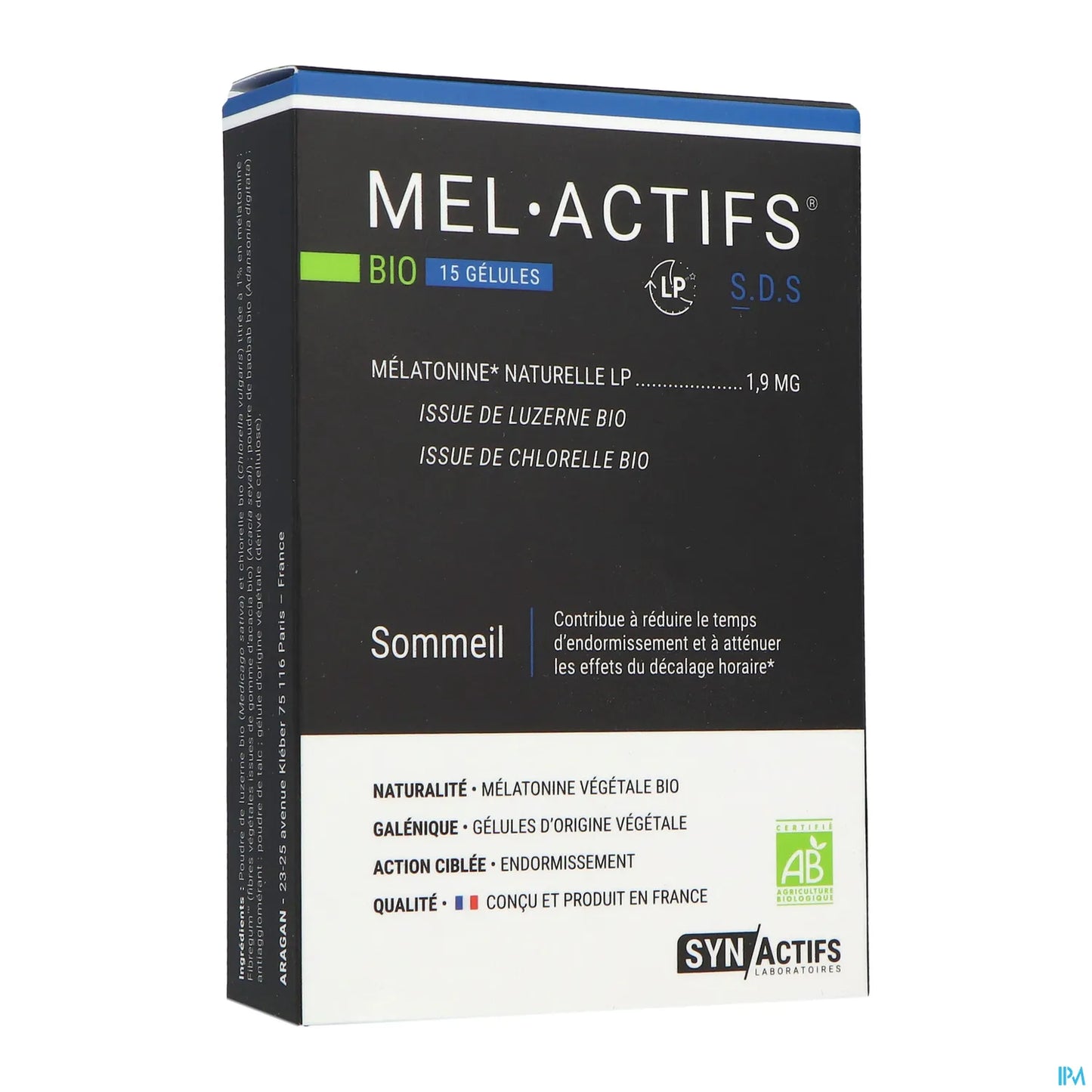 SynActifs Melagreen 15 Capsules Restorative Sleep and Anti Jet-Lag