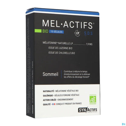 SynActifs Melagreen 15 Capsules Restorative Sleep and Anti Jet-Lag