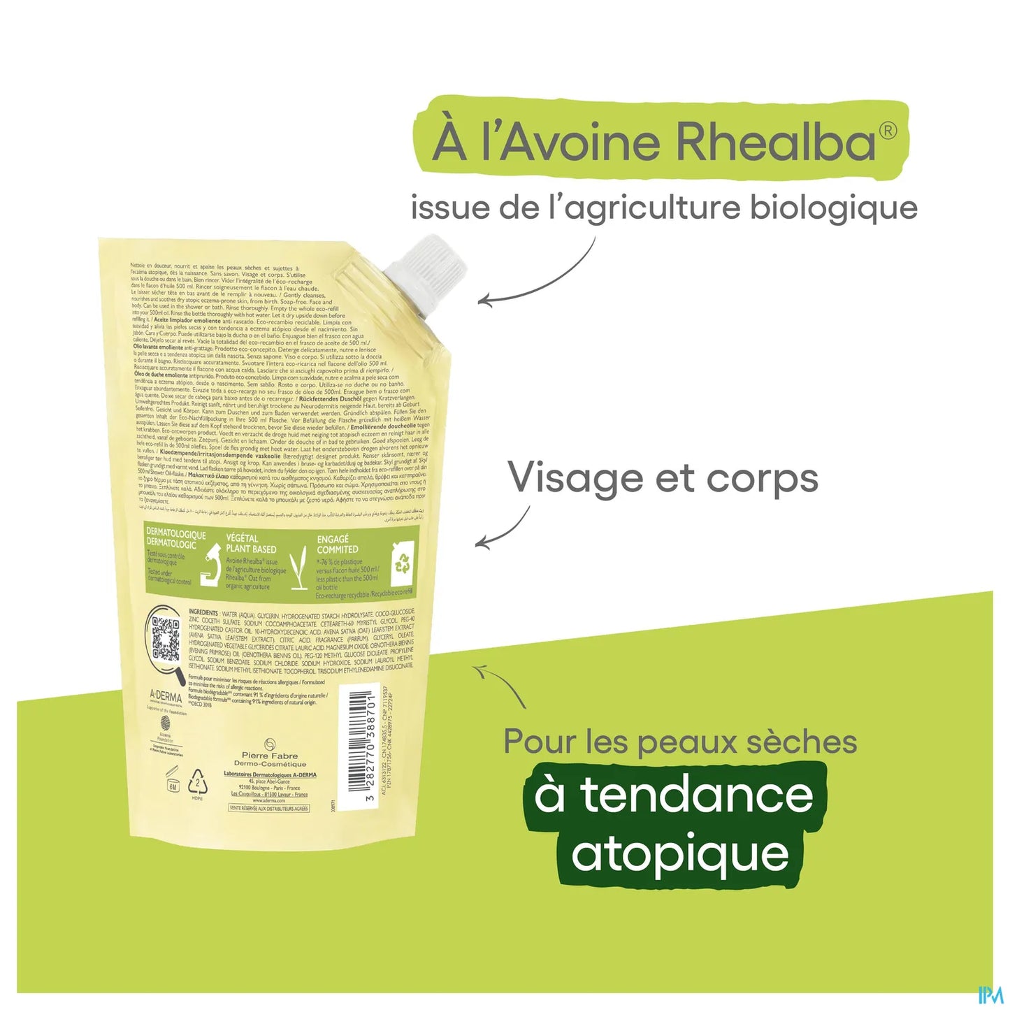 Ricarica di olio detergente emolliente Exomega Control 500 ml