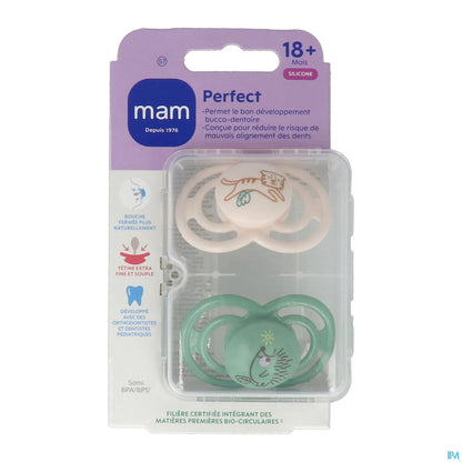 Sucette Perfect Animals Silicone 18 Mois 2 Unités
