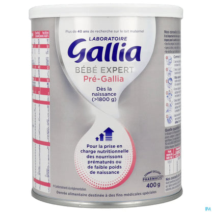 Bébé Expert Pre-Gallia 400g Lait Pour Nourrissons Prématurés Ou de Faible Poids