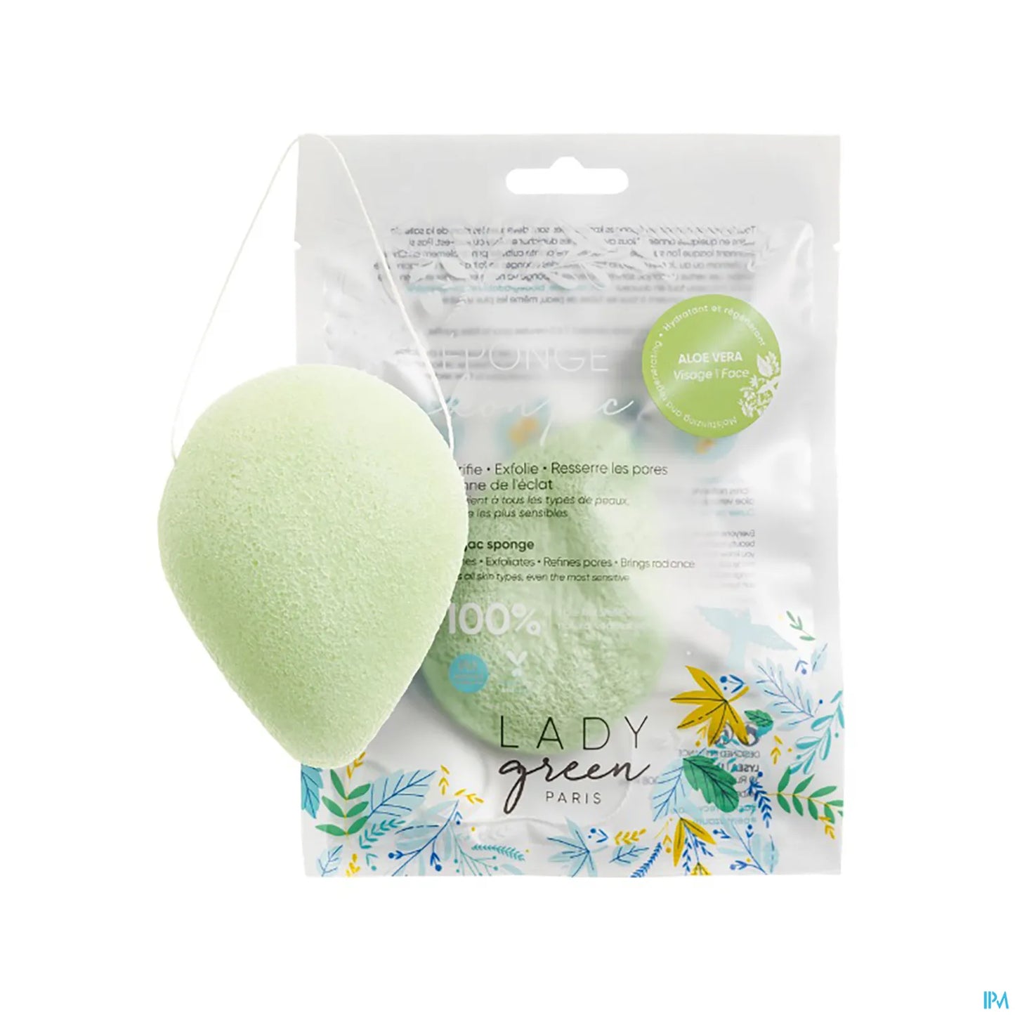 Lady Green Éponge Visage Konjac Aloe Vera