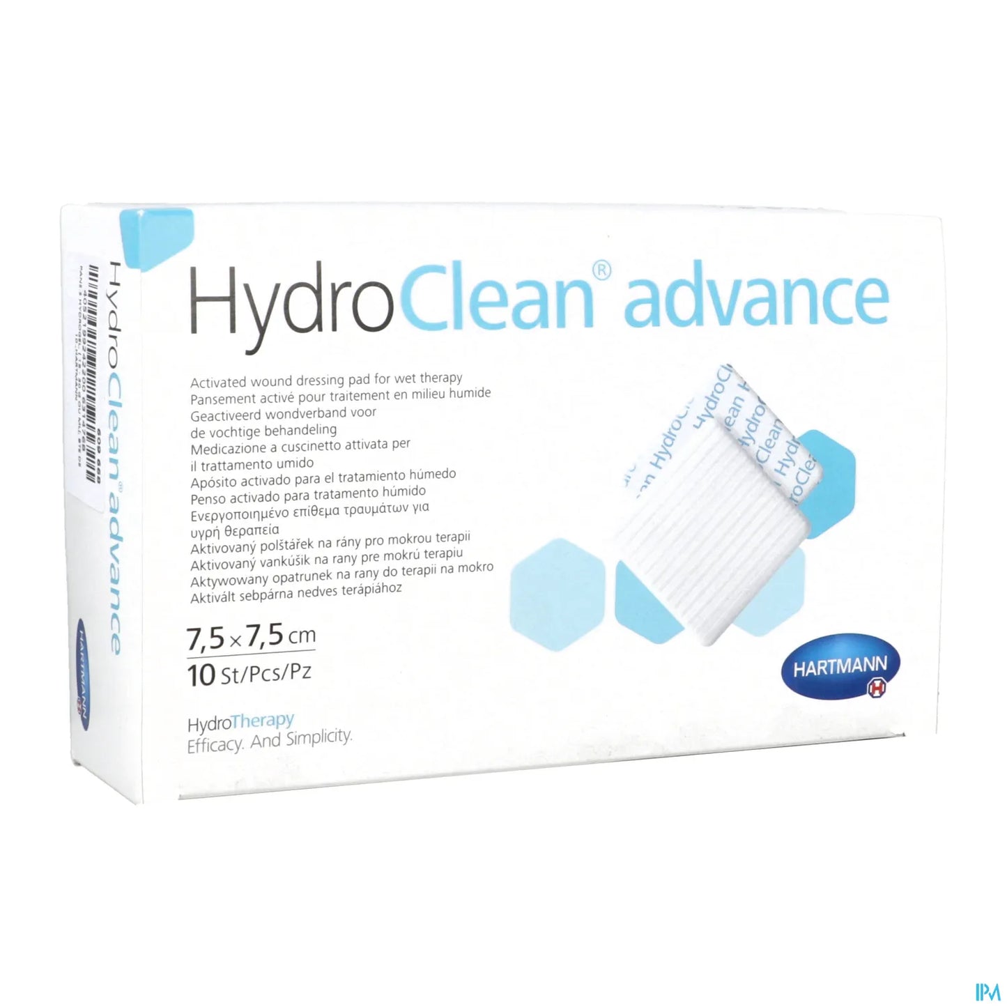 HydroClean Advance 7,5 x 7,5 cm Boîte 10 Unités