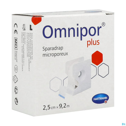 Omnipor Plus Sparadrap Microporeux Hypoallergénique 2.5cm x 9.2m
