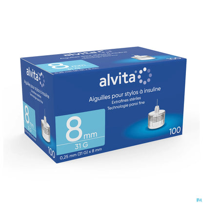 Aiguilles Pour Stylo À Insuline 8 mm 31G Boîte de 100