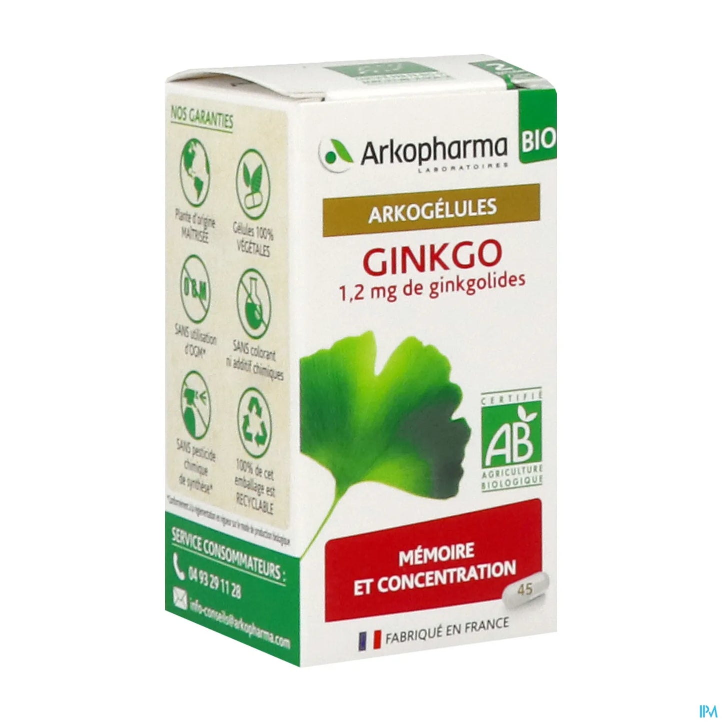 Arkogélules Bio Ginkgo 45 Capsules