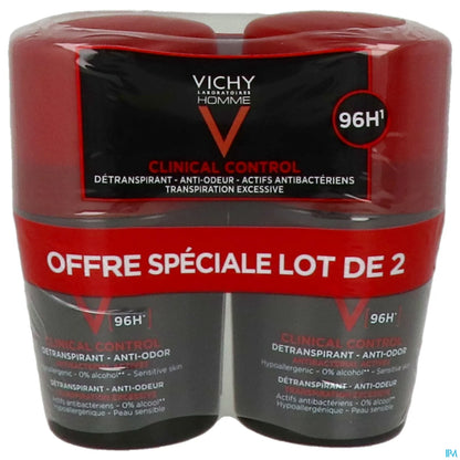 Homme Clinical Control Deodorante Anti-Odore 96h Roll-On 2x50ml