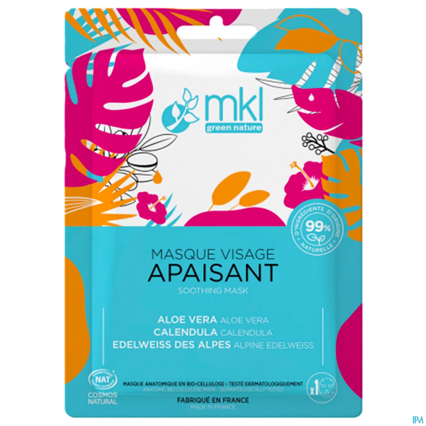 Green Nature Masque Visage Apaisant Bio-Cellulose 1 Unité