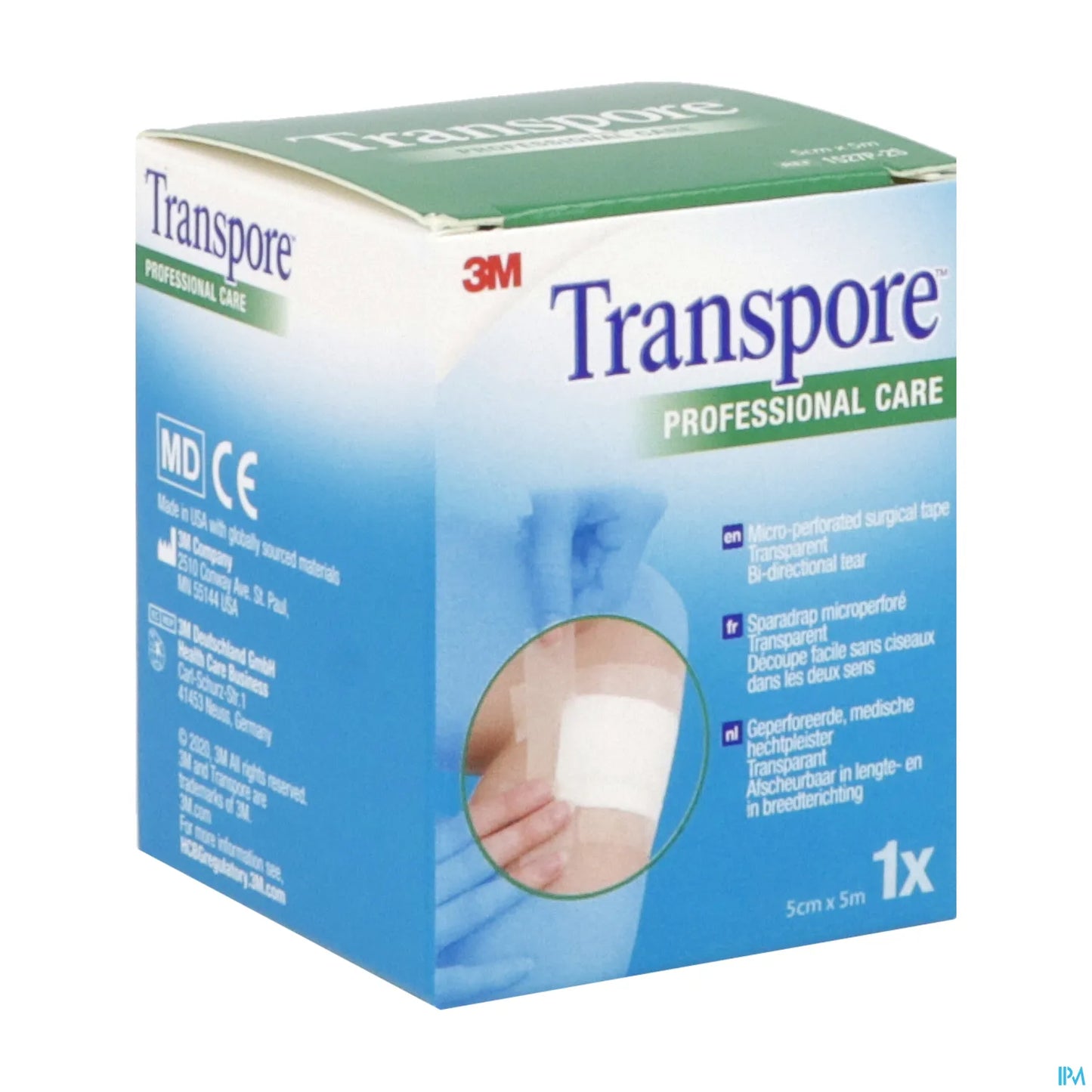 Transpore Sparadrap Plastique Microperforé 5 m x 50 mm