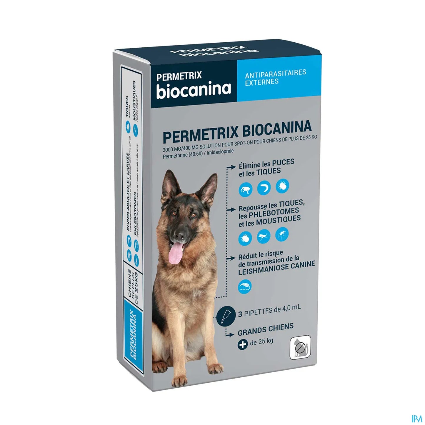 Permetrix Grand Chiens 3 Pipettes de 4ml