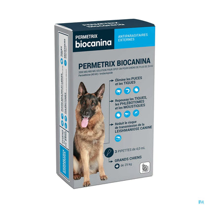 Permetrix Grand Chiens 3 Pipettes de 4ml