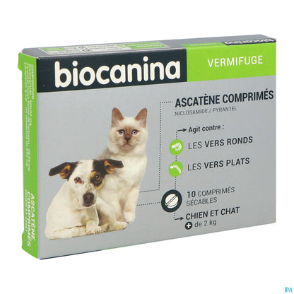 Ascatène 10 Comprimés Vermifuge Pour Chiens et Chats