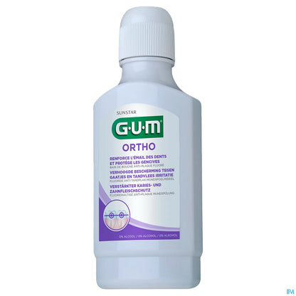 G.U.M Ortho Bain de Bouche Anti-Plaque Fluoré 300ml
