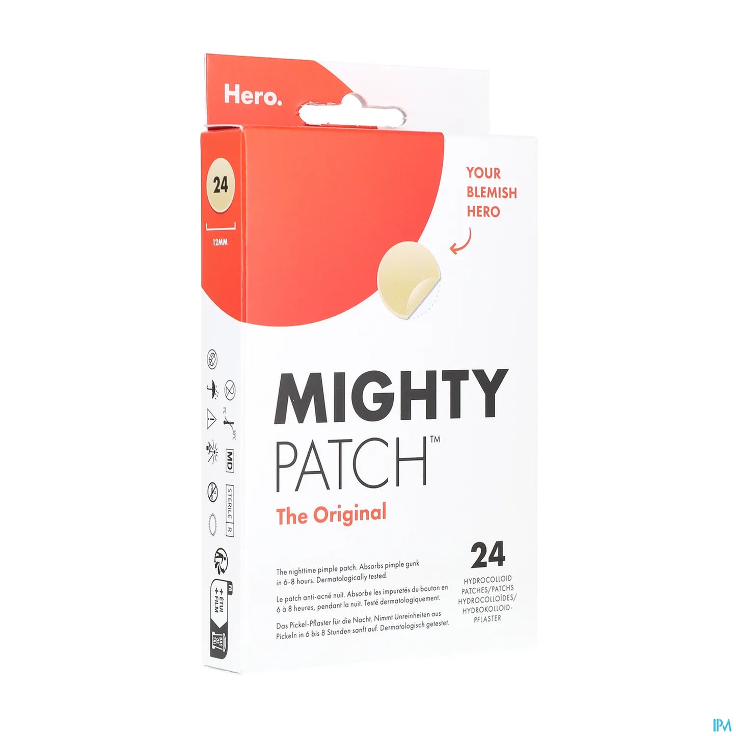 Mighty Patch Original Patchs de Nuit Anti-Acné 24 Patchs Hydrocolloides