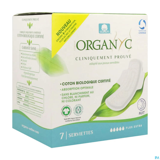 Organic Cotton Nighttime Extra Flow Sanitary Towels