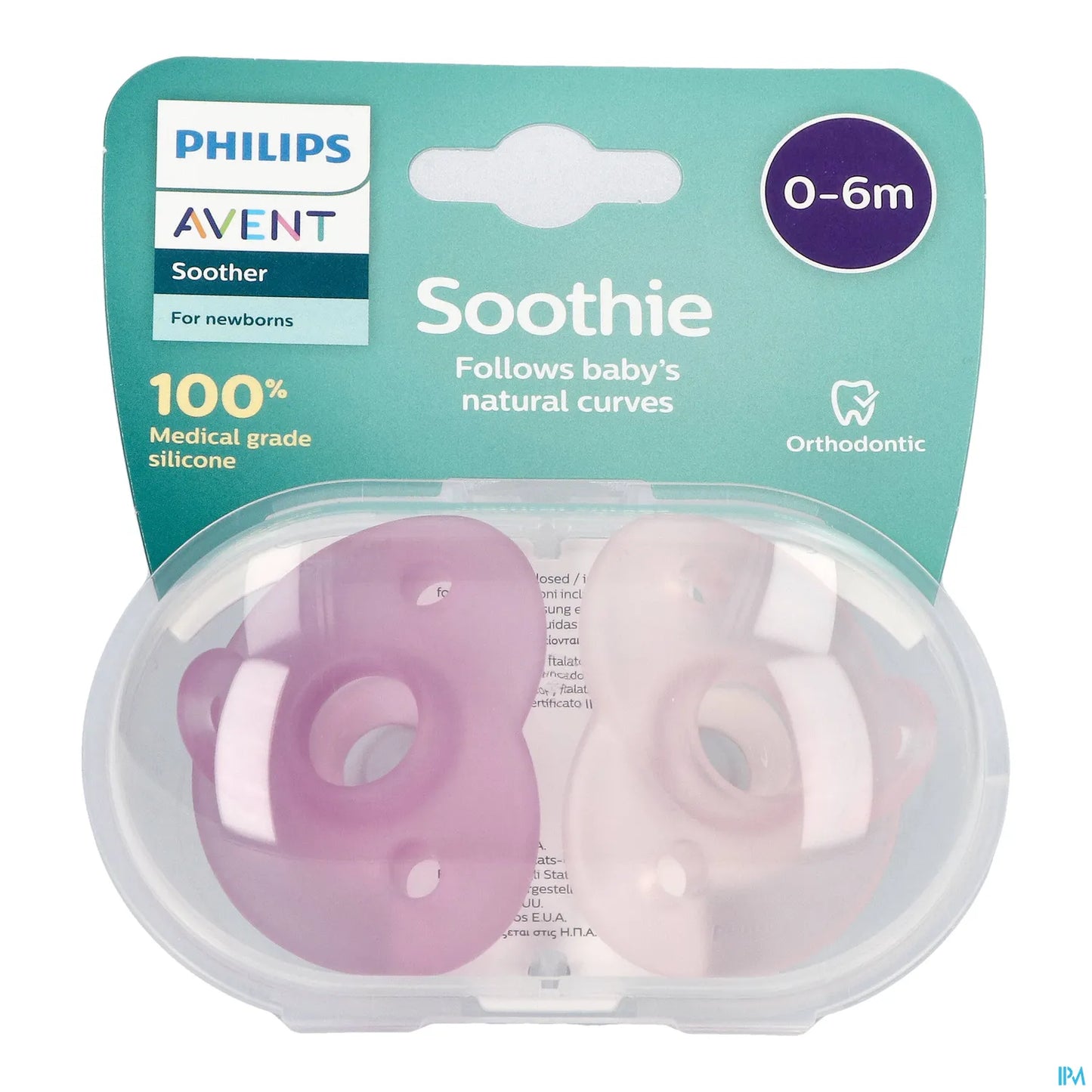 Philips Avent Soothie Sucette Silicone Rose 0-6 Mois 2 Pièces