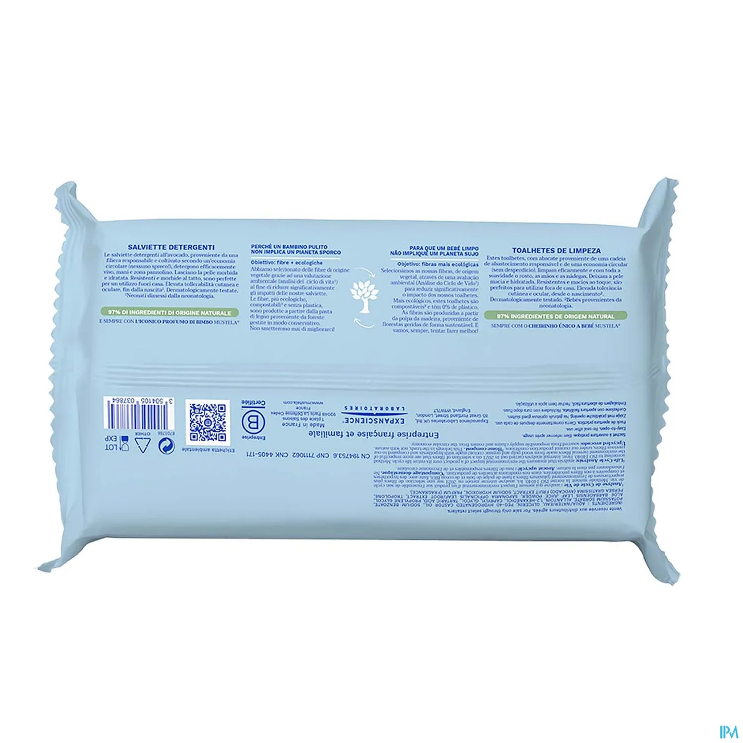 Lingettes Nettoyantes à l'Avocat Bio 60 Lingettes