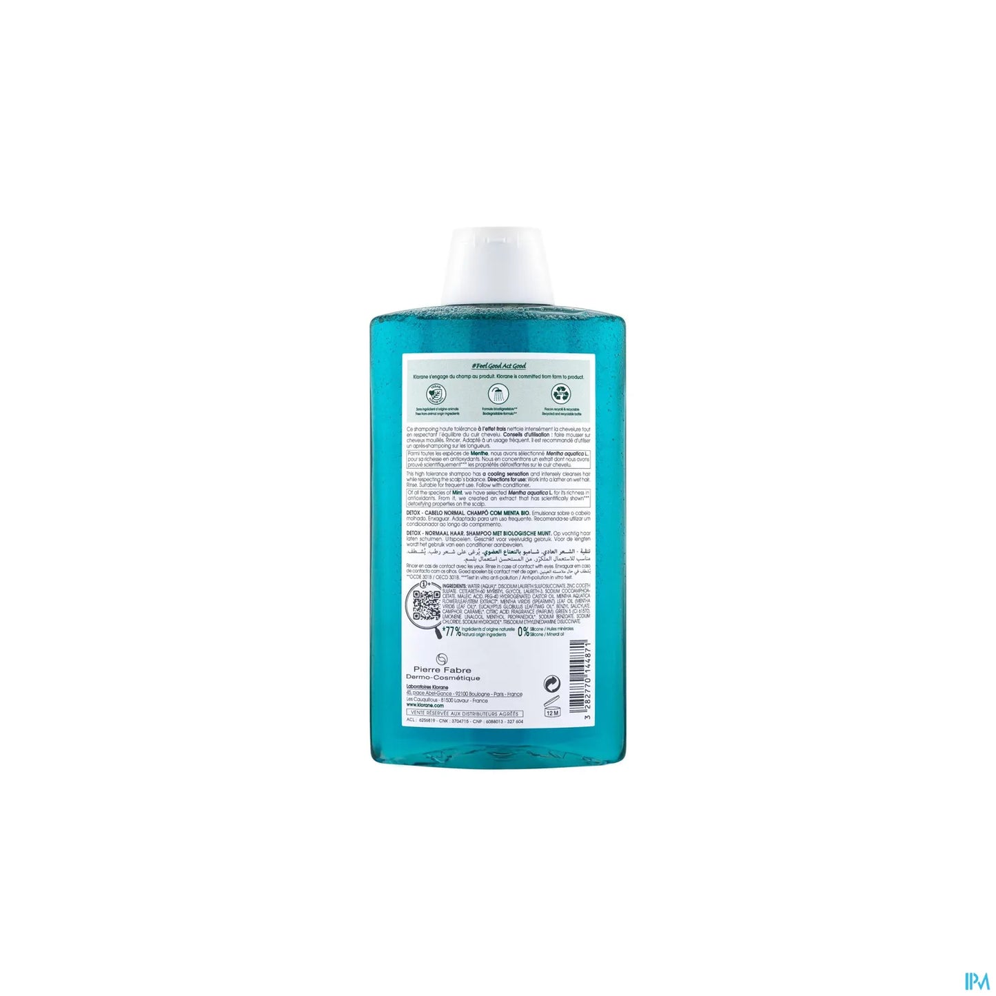 Shampoing Détox à la Menthe Bio pour Tous Types de Cheveux 400ml