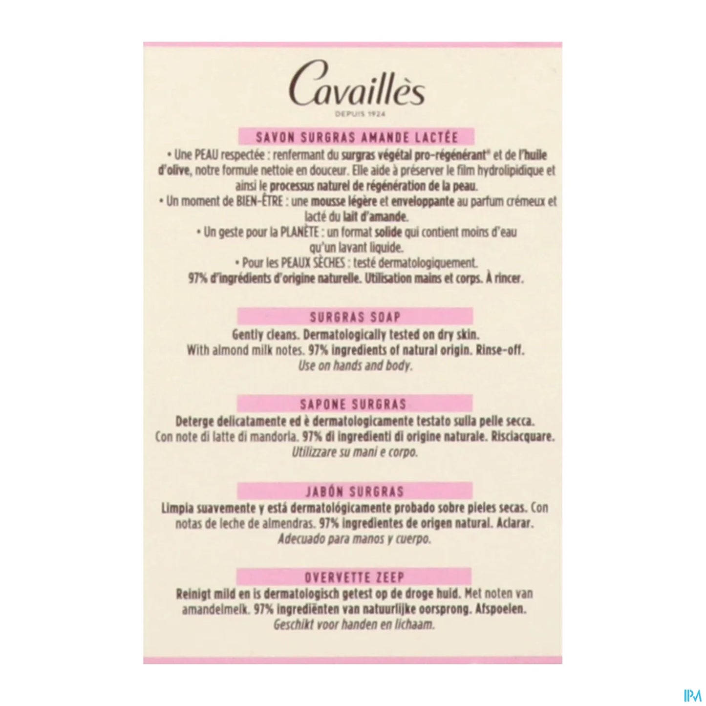 Rogé Cavaillès Savon Solide Amande Lactée 100G