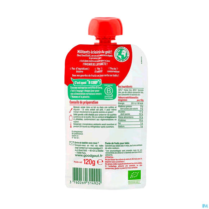Organic Strawberry Banana Fruit Puree 120g