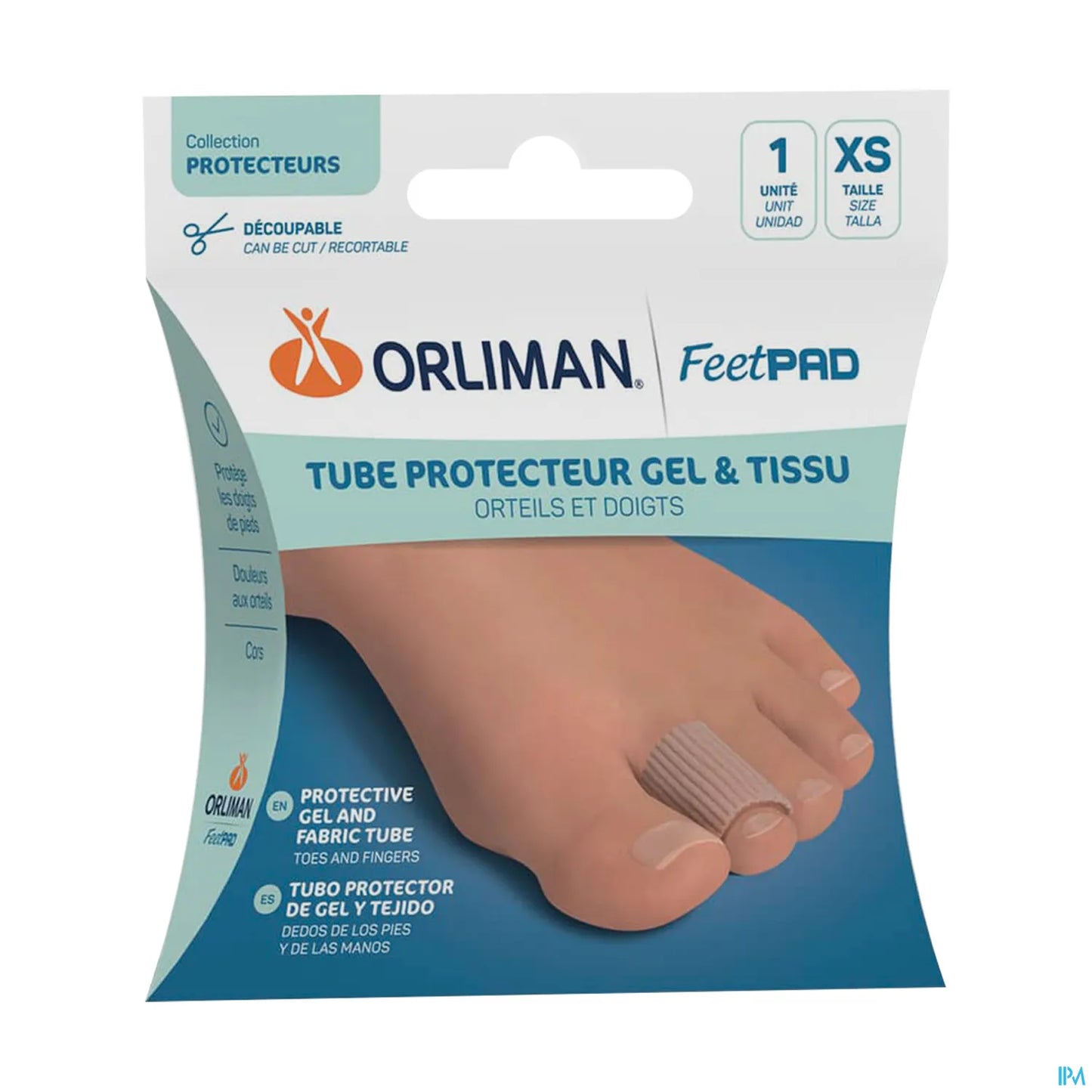 FeetPAD Tube Protecteur Gel Et Tissu Orteils Et Doigts Medium