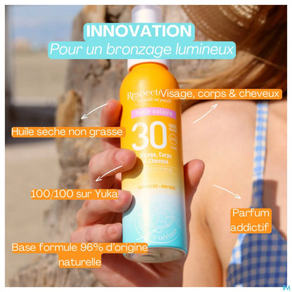 Huile Solaire Visage & Corps & Cheveux SPF30 100ML