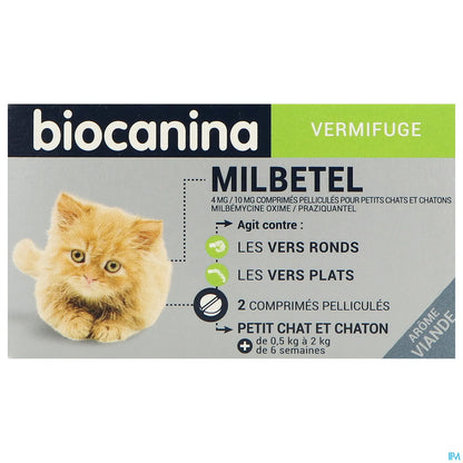 Milbetel Dewormer for Kittens and Small Cats, Box of 2 Tablets