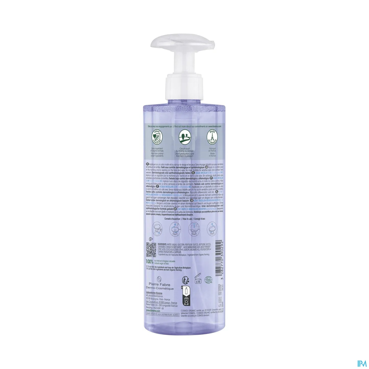 Eau Micellaire 3 en 1 Bleuet Bio 400 ml