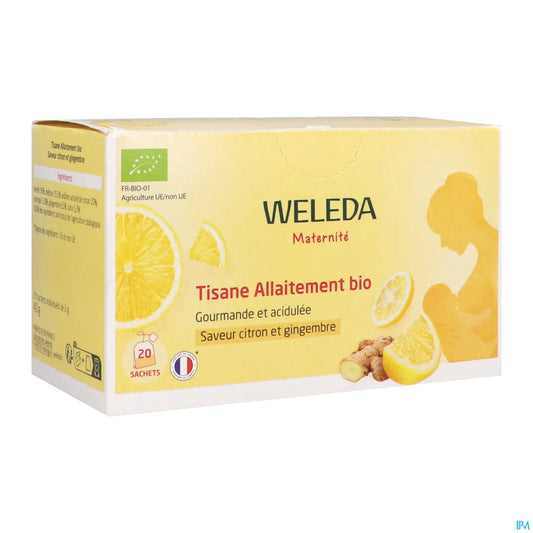 Weleda Tisane Allaitement Bio Citron Gingembre boite de 20 sachets
