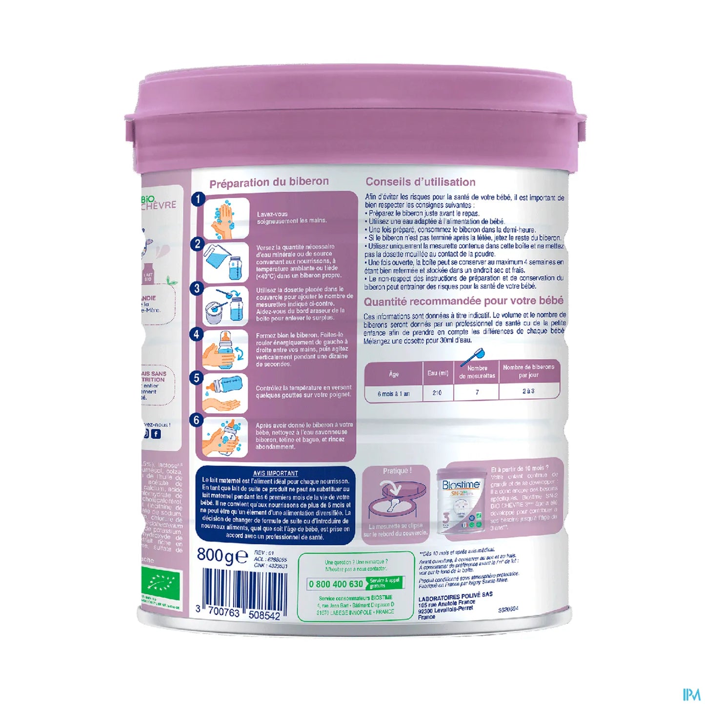 Organic Goat's Milk 2nd Age 800g
