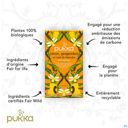 Infusion Citron Gingembre Miel de Manuka 20 Sachets